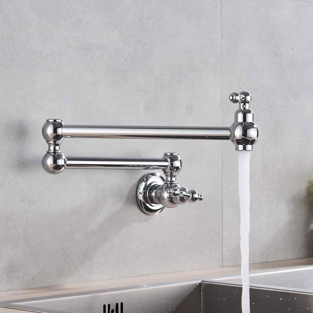 BATHLET Pot Filler Folding Double Jointed Swing Arm Sink Faucet