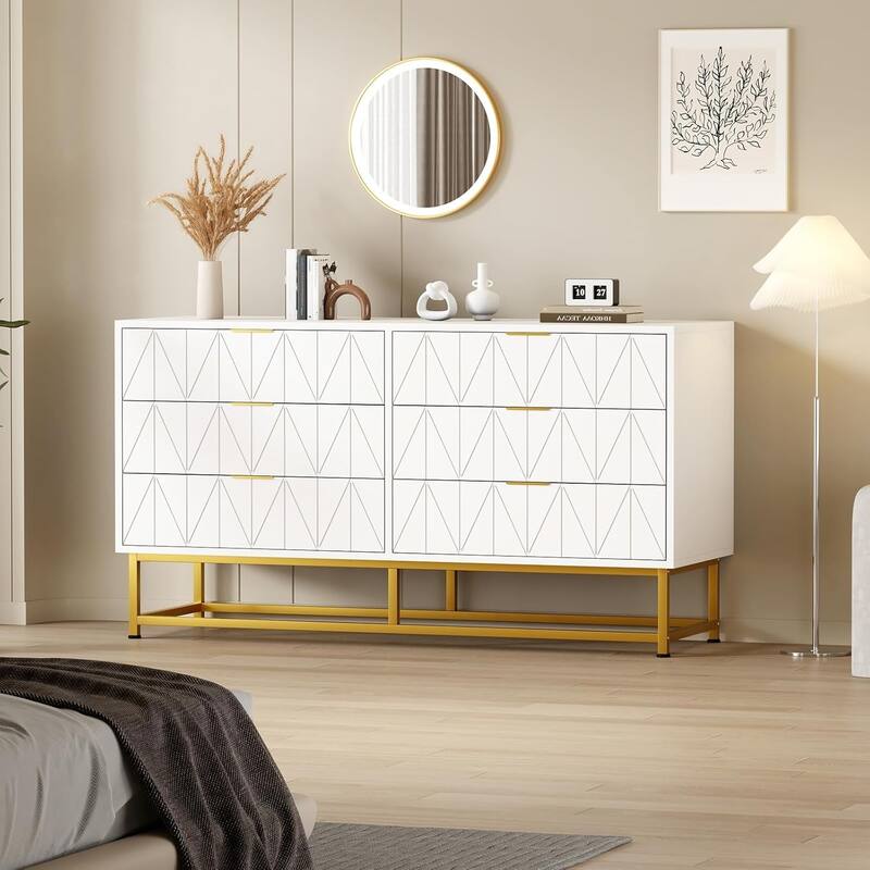 6-Drawer Fabric Dresser with Wood Top – Small Storage Chest & Clothes Organizer