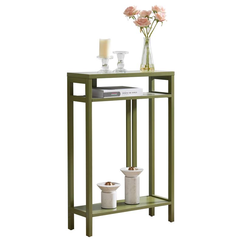 Bisbee Wood 22-inch Console Table with Two Shelves - 22"L x 8"W x 32"H