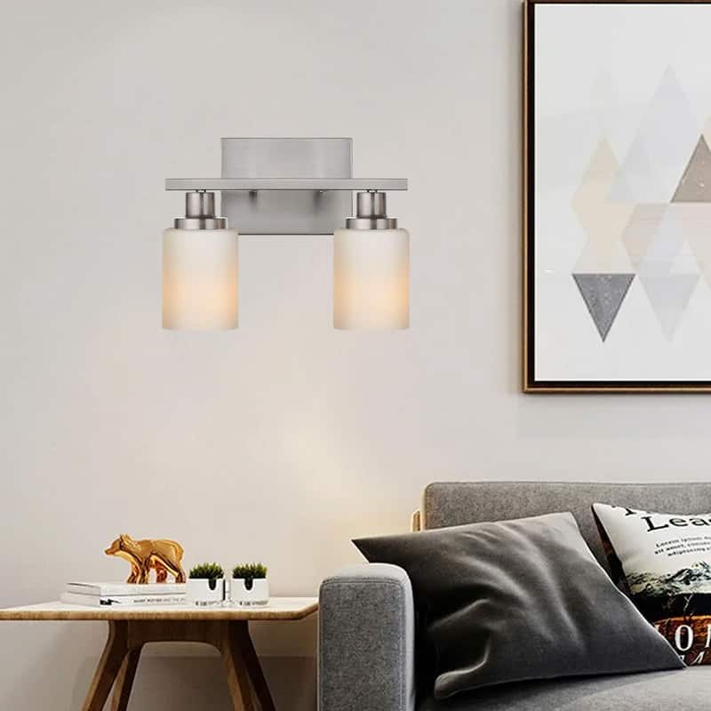 2-Light Bathroom Vanity Light - Brushed Nickel