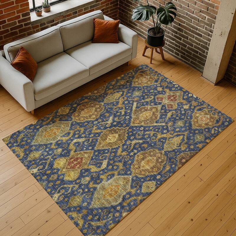 Machine Washable Indoor/ Outdoor Traditional Venetian Chantille Rug