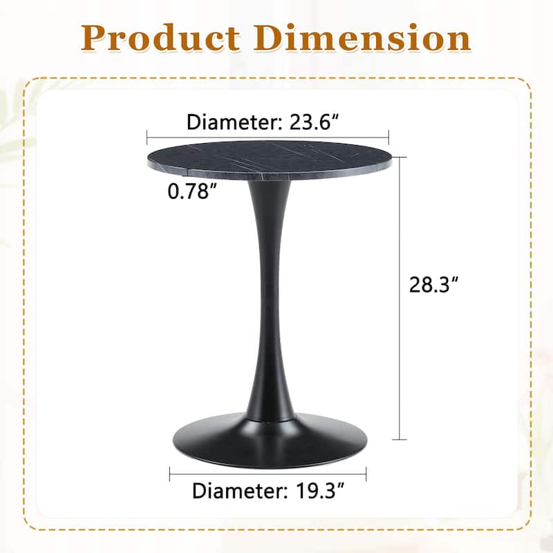 Round Tulip Dining Table, Kitchen Table with Thickened Tabletop, Bistro Table Circle Table Coffee Table