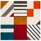 preview thumbnail 9 of 84, SAFAVIEH Hollywood Tatianna Mid-Century Modern Abstract Rug 10' Square - Ivory/Peacock Blue - Square