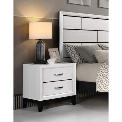 Modern Contemporary Storage Nightstand of 2x Drawers 1pc Wooden Bedroom Furniture