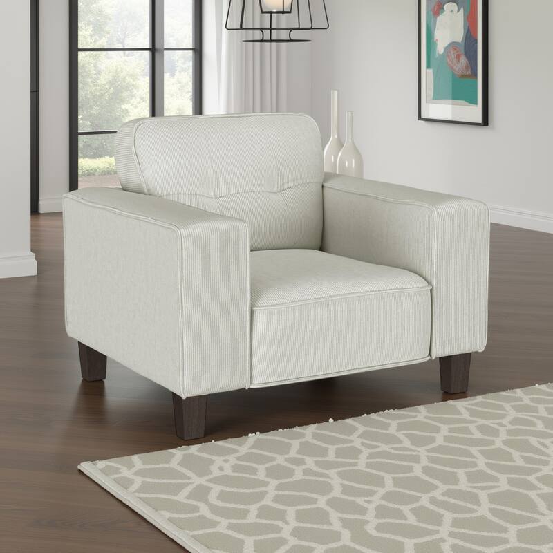 Dero Accent Chair, 37 Inch, Light Gray Faux Corduroy, Wide Track Arms
