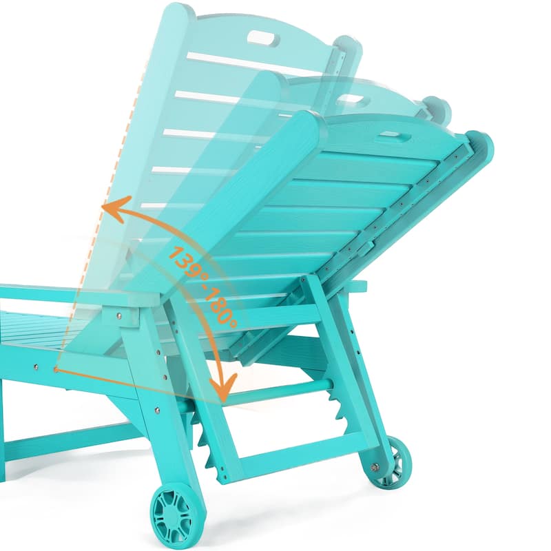 HDPS All Weather Outdoor Chaise Lounge With Side Table (2-piece Set)