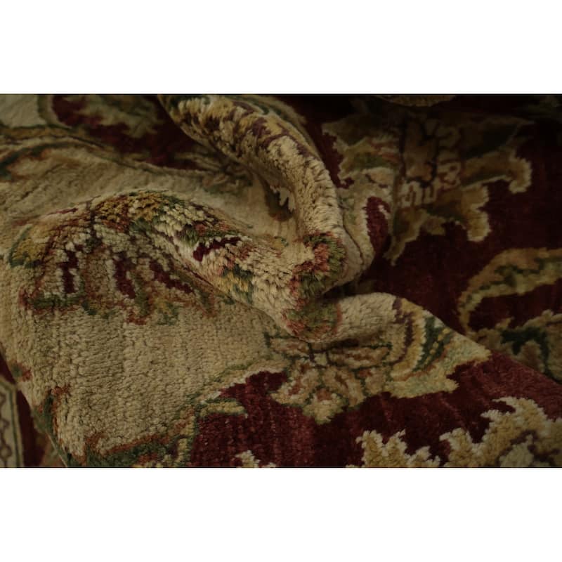 Hand Knotted Oriental 100% Wool Carpet Traditional Floral Beige & Ivories Agra Area Rug - 12' 1'' X 11' 10''
