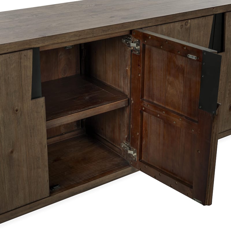 Classic Home Lyra 78" Reclaimed Pine Buffet Sideboard in Smoke Brown