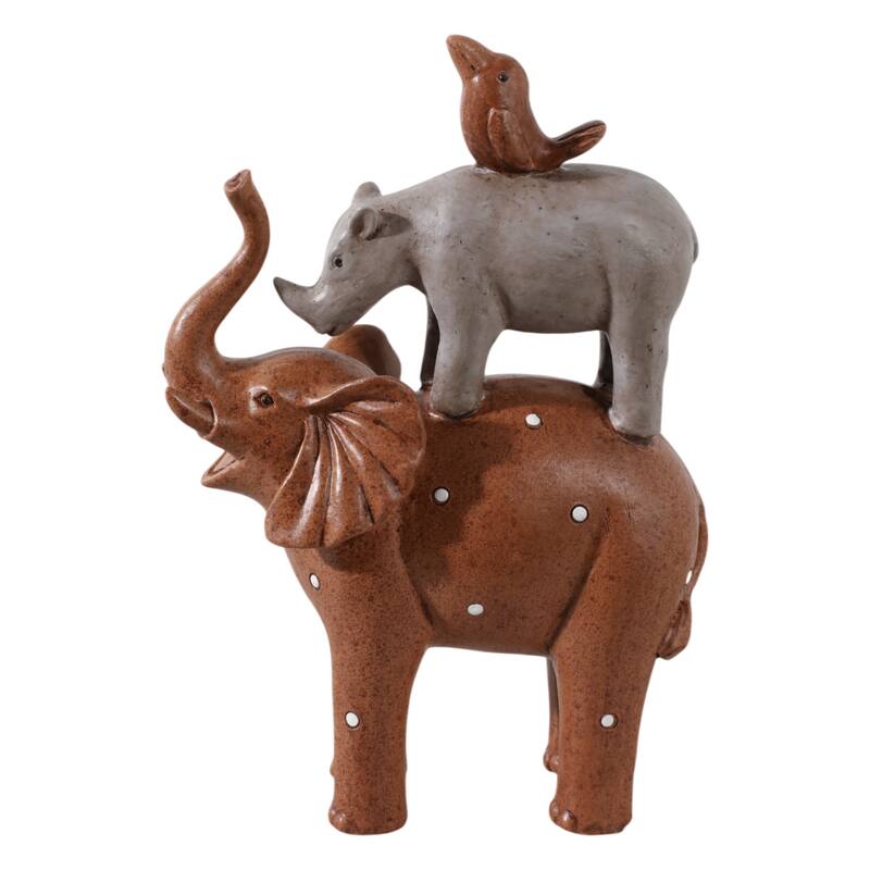 Decorative Stacked Animal Figurines - 8" Multi