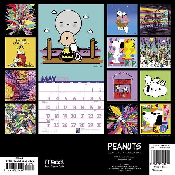 Shop Calendars Peanuts Global Artist Collection Wall Calendar With Unruled Daily Block Overstock 28966934