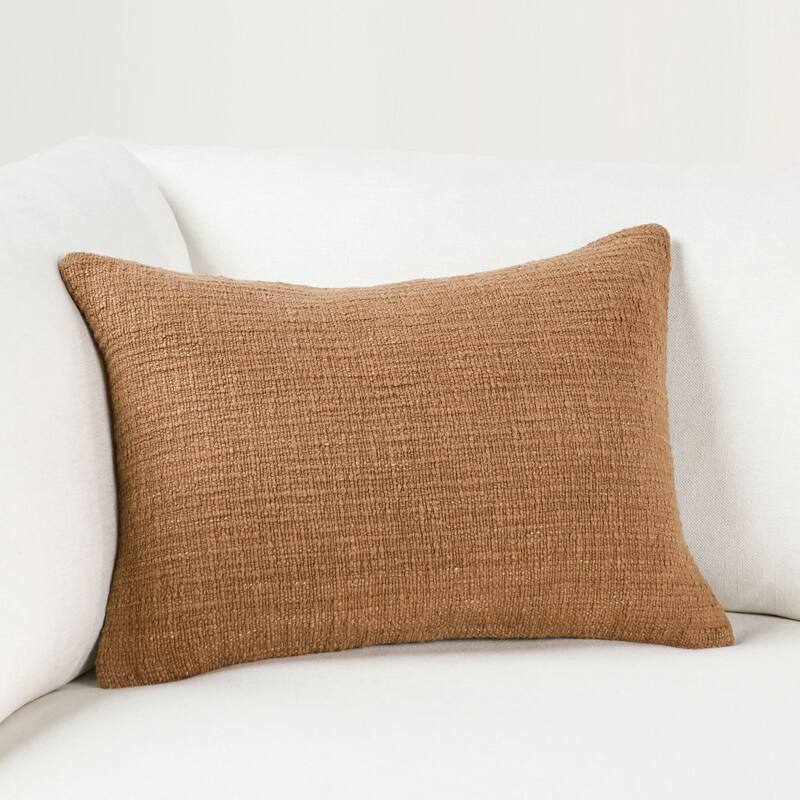 Villa by Classic Home Fable Linen Blend Throw Pillow - 14x20 - Brown