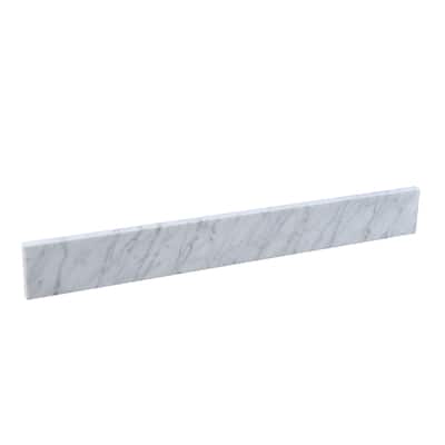 Vanityfair 48 in. White Carrara Marble Backsplash For Vanity Sink Top