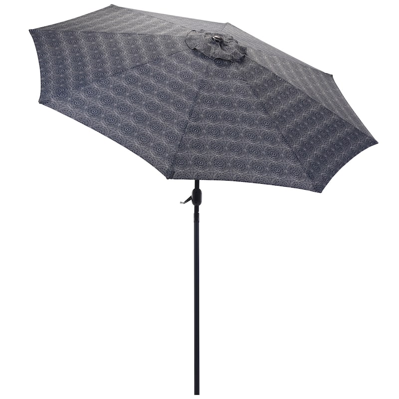 9FT Outdoor Market Patio Umbrella with Push Button Tilt and Crank,Table Umbrella,Swimming Pool Umbrella - Pattern