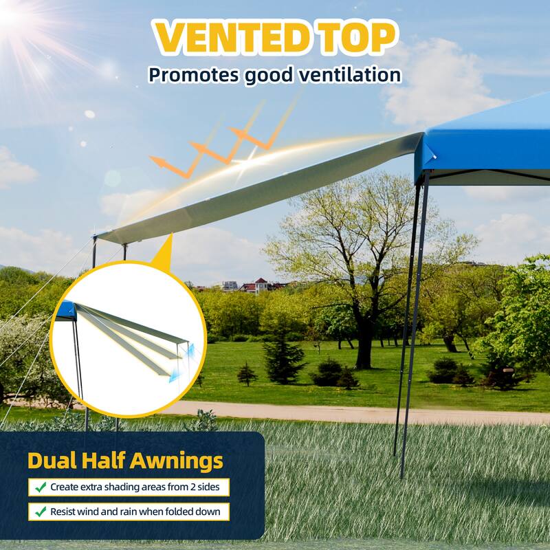 10x10 FT Pop-Up Canopy with 2 Sidewalls - Heavy-Duty Waterproof, UV-Resistant Tent for Outdoor Events, Markets & Gatherings