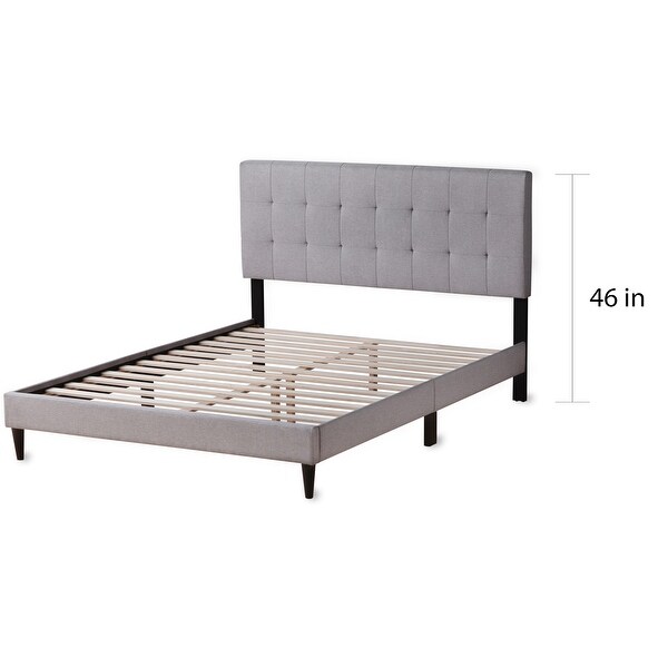 Copper Grove Ayrum Upholstered Bed Frame with Square Tufted Headboard