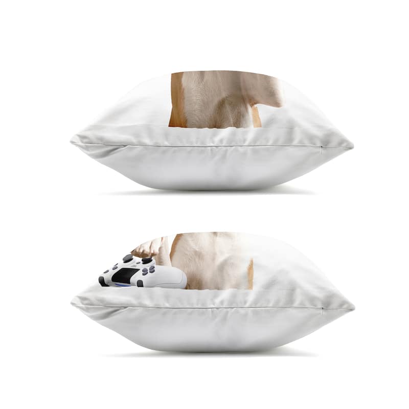 Stupell Video Game Dogs with VR Printed Outdoor Throw Pillow Design by CAD Designs (Set of 2)