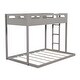 preview thumbnail 7 of 9, Gray Twin over Full Solid Wood Bunk Bed with Built-in Ladder