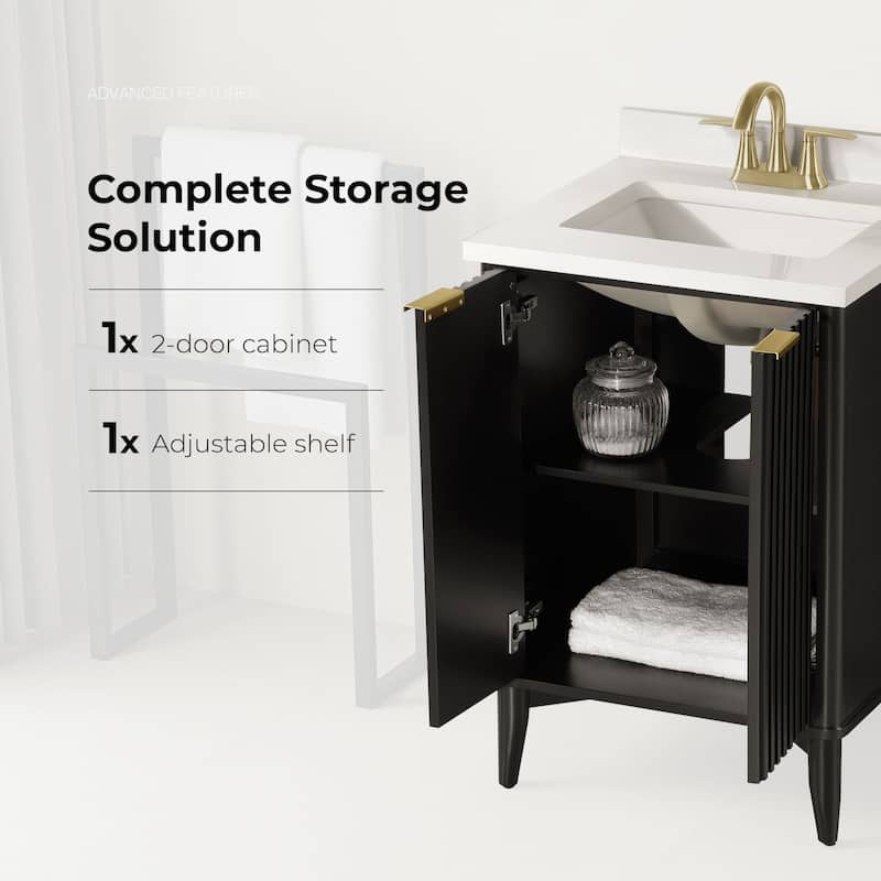 Gabi Bathroom Vanity with White Engineered Stone Top