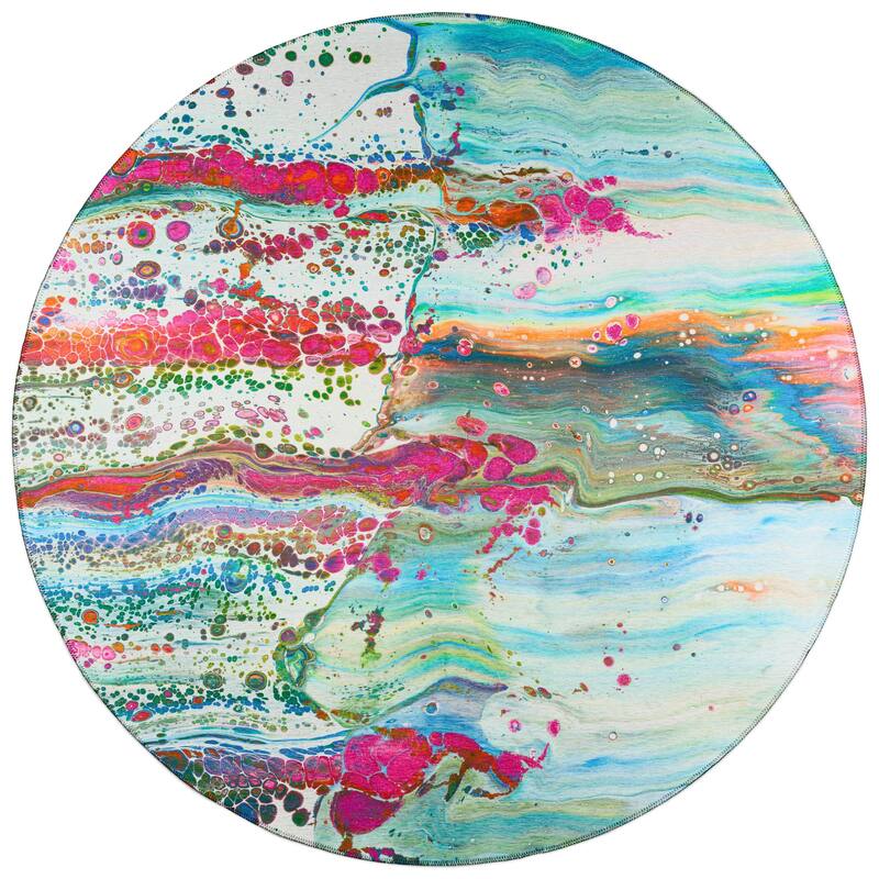 Indoor/ Outdoor Addison Karina Abstract Washable Area Rug