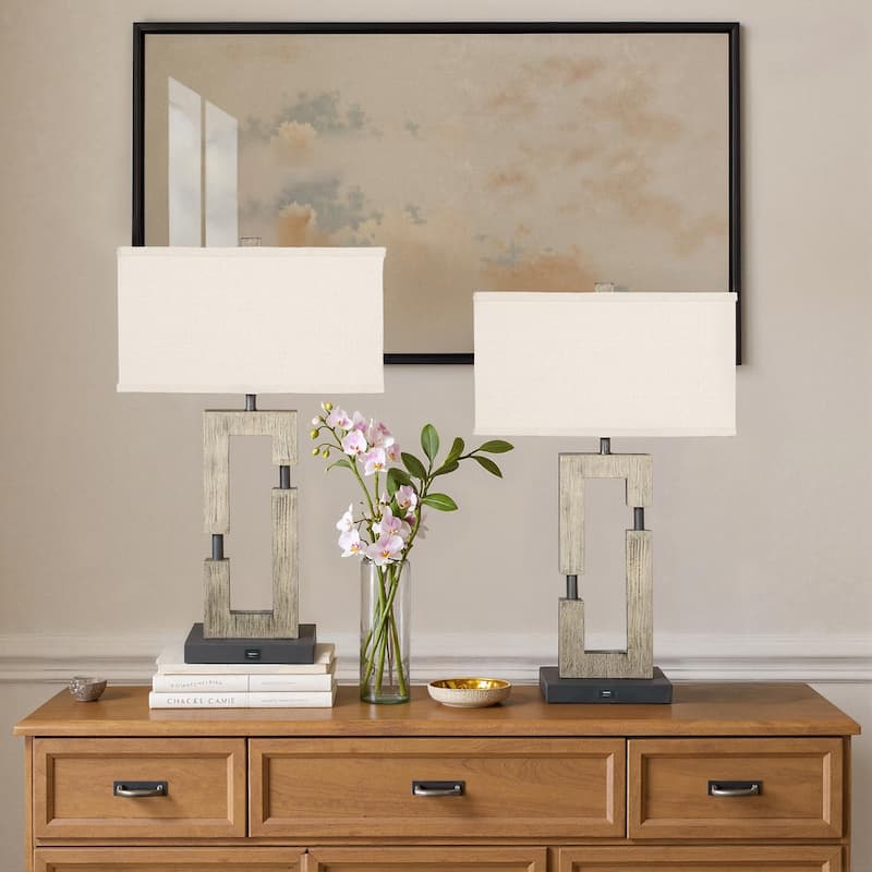 Bedside Lighting Wood Table Lamps (Set of 2)