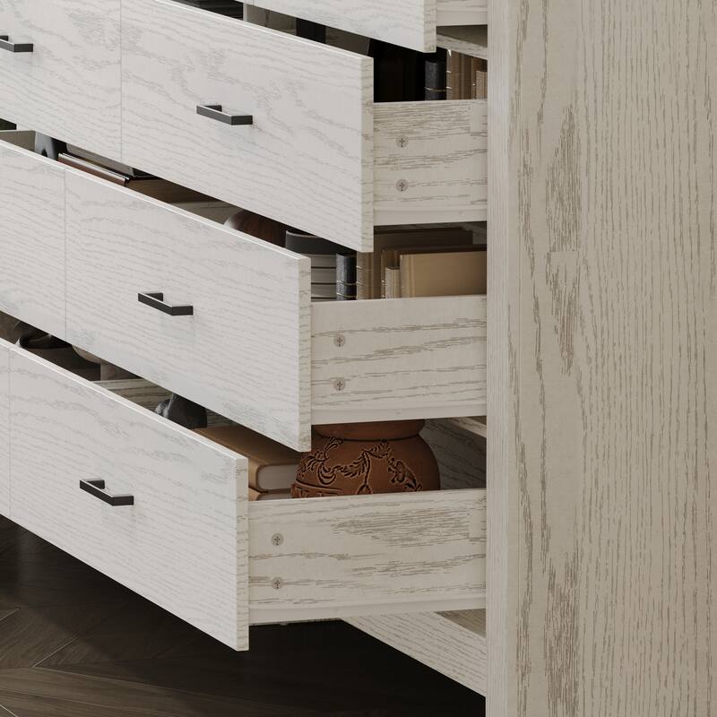 Elegant Wood - grain Nine - drawer Dresser: Spacious Storage, Modern Design & Quality Details