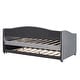 preview thumbnail 8 of 11, Twin Size Upholstered Daybed with Trundle Bed and Wood Slat, Grey