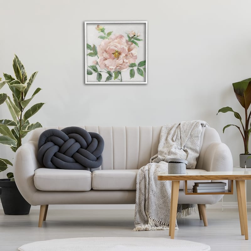 Stupell Pink Carnation Blossom Framed Giclee Art Design By Sally Swatland