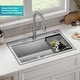 preview thumbnail 62 of 150, KRAUS Kore Workstation Drop-In Stainless Steel Kitchen Sink