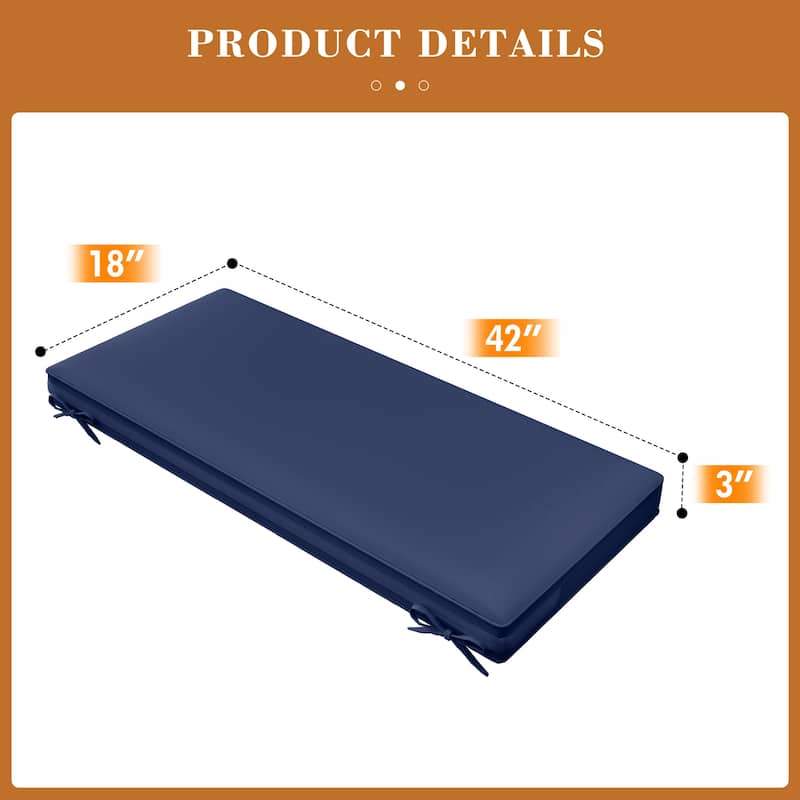 Waterproof Outdoor/Indoor Bench Seat Cushion Replacement for Patio Furniture
