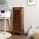 preview thumbnail 3 of 10, Costway Jewelry Cabinet Storage Chest Stand Organizer Necklace Wood - 14.8''(L) X9''(W) X38.6''(H)