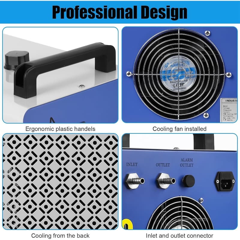 7L Industrial Water Chiller CW-5000, 1.14HP 2.64gpm Water Cooling System