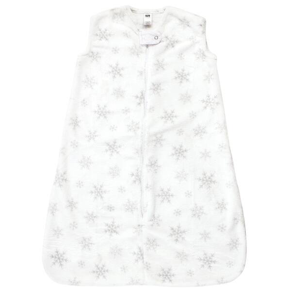 slide 1 of 1, Hudson Baby Infant Girl Plush Sleeping Bag, Sack, Blanket, Sleeveless Snowflakes 0-6 Months - Sleeveless Snowflakes