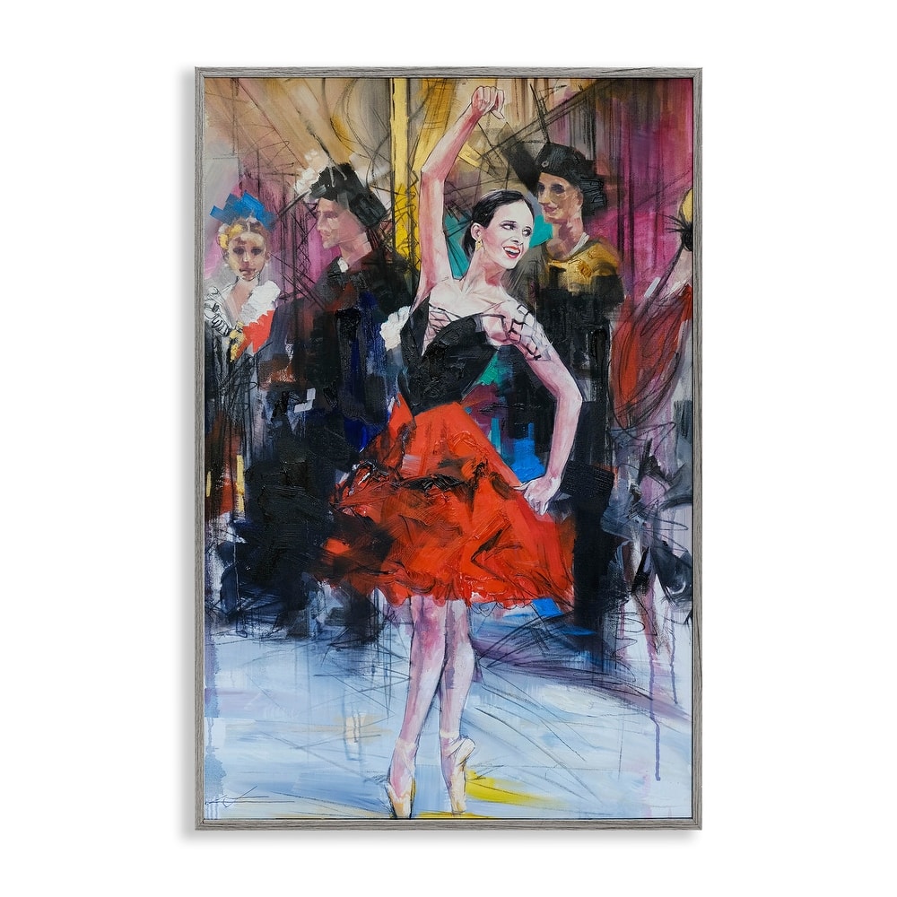 Stupell Abstract Ballerina Bold Collage Framed Giclee Art Design By Lucille Lee