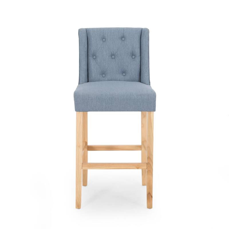 Tufted Wingback 27 Inch Counter Stools, Set Of 2