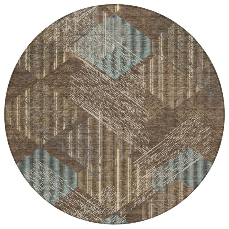 Machine Washable Indoor/ Outdoor Modern Hotchkiss Chantille Rug