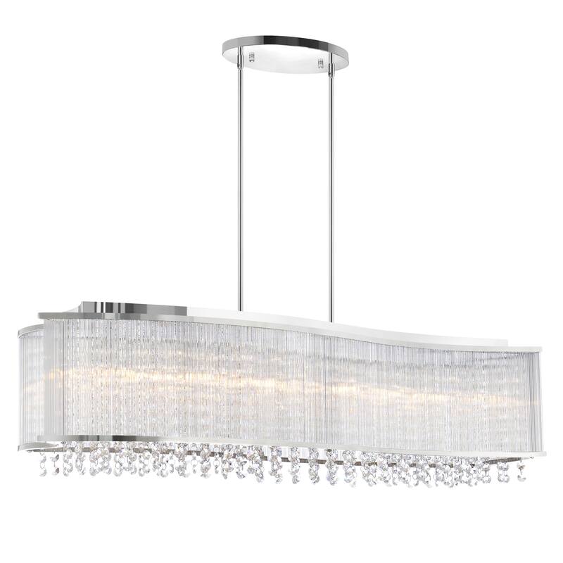 Elsa 6 Light Drum Shade Chandelier With Chrome Finish - Chrome