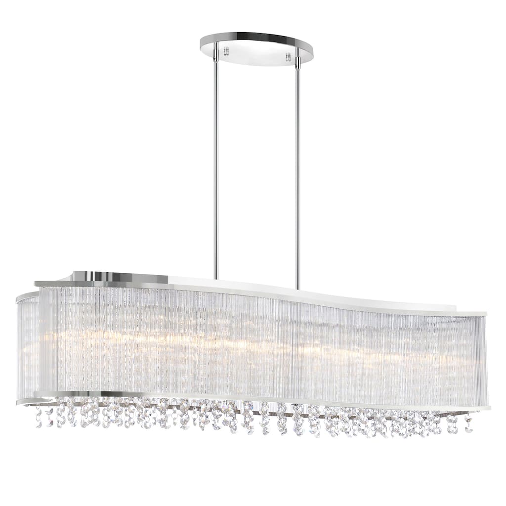 Elsa 6 Light 36in Chrome Drum Shade Chandelier