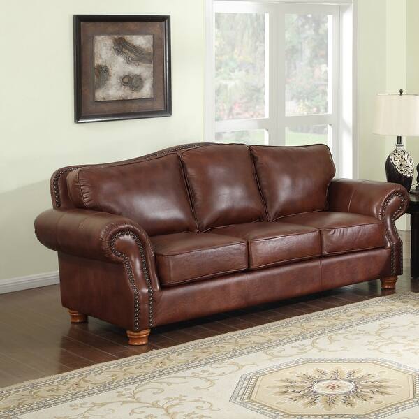 Brandon Distressed Whiskey Premium Top Grain Italian Leather Sofa On Sale Overstock 18045690 A velvet sofa offers warm textures and a microfiber couch provides a modern touch. usd