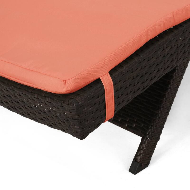 Salem Outdoor Wicker Adjustable Chaise Lounge with Cushion by Christopher Knight Home