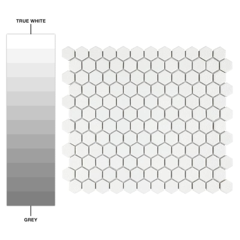 Merola Tile Hudson 1" Hex Crystalline White 11-7/8" x 13-1/4" Porcelain Mosaic Floor and Wall Tile