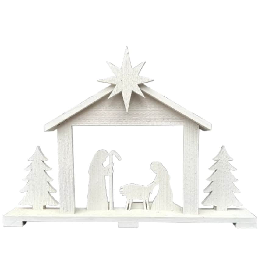 Handmade Wooden Amish Nativity Set