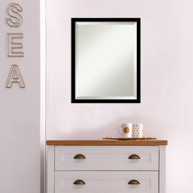 Beveled Bathroom Wall Mirror - Jet Frame