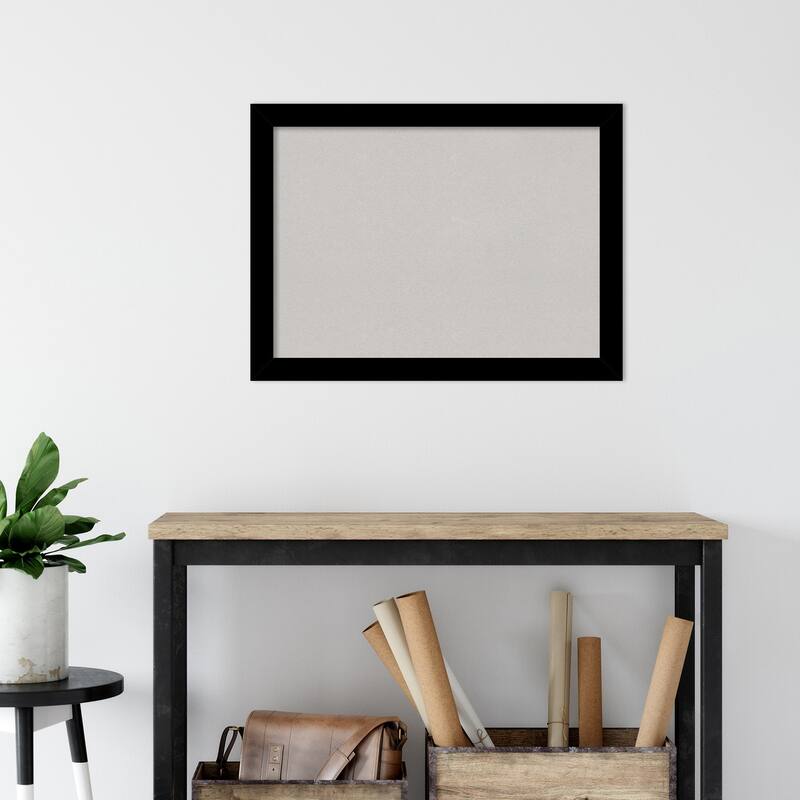 Basic Narrow Wood Framed Grey Corkboard Bulletin Board