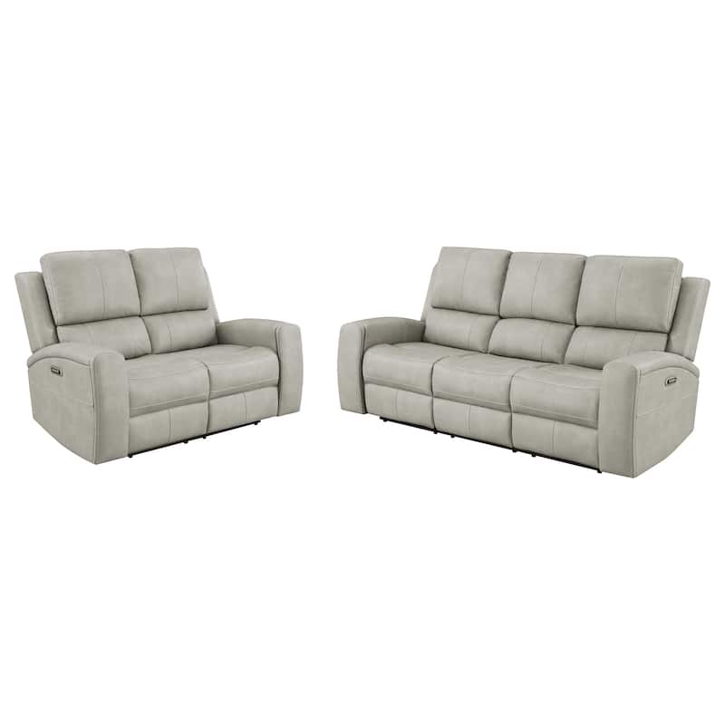 Brickston Triple Power Reclining Sofa Set - Grey - 2 Piece