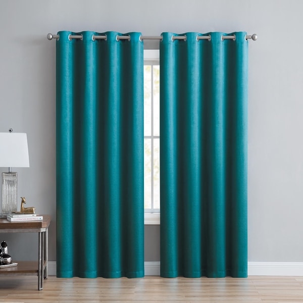 Anette Room Darkening Shiny Window Curtain Panels 84" or 90" (Single, 2-Pack or 4-Pack). Opens flyout.