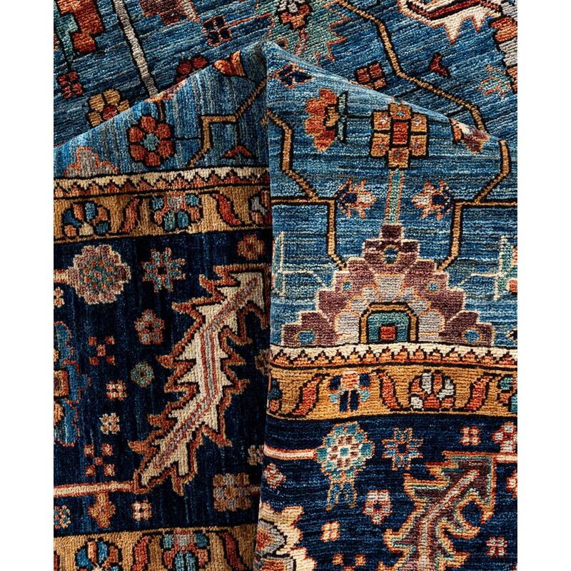 Serapi One-of-a-Kind Hand-Knotted Area Rug - Blue - 9' 10" x 13' 10"