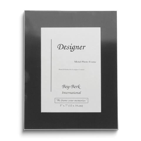 Curata Gunmetal-Plated Lacquer-Coated Metal 5x7 Photo Frame