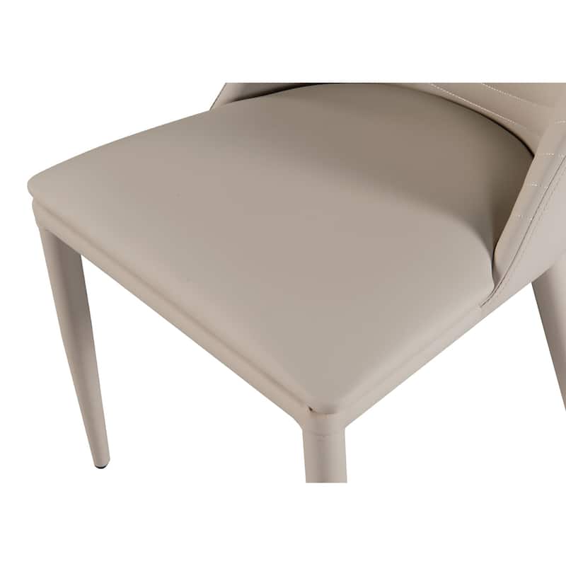 Set of 2 Leatherette and Metal Side Chairs with Curved Back
