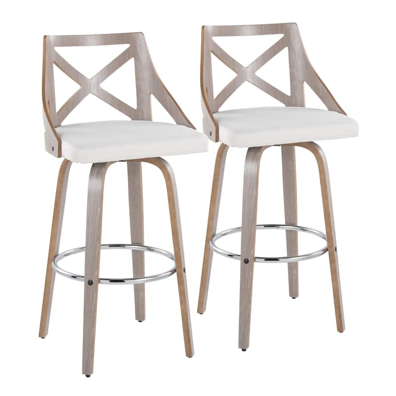 The Gray Barn Charlotte 30" Fixed-Height Bar Stool with Bent Wood Legs (Set of 2)