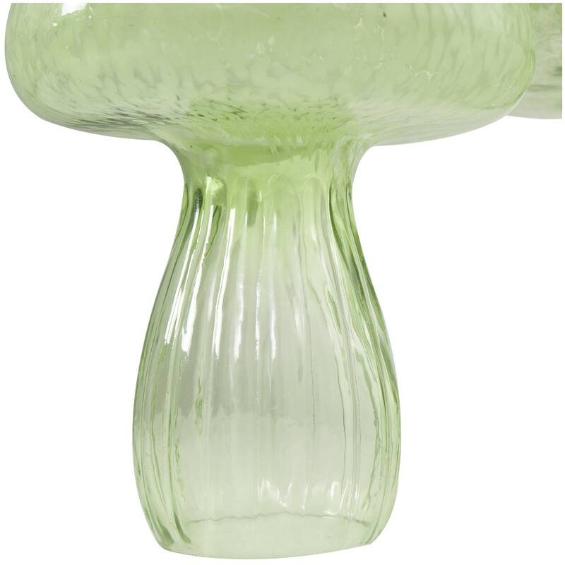 Glass Mushroom Textured Decorative Sculpture - Set of 3 Green - Roche River Decor
